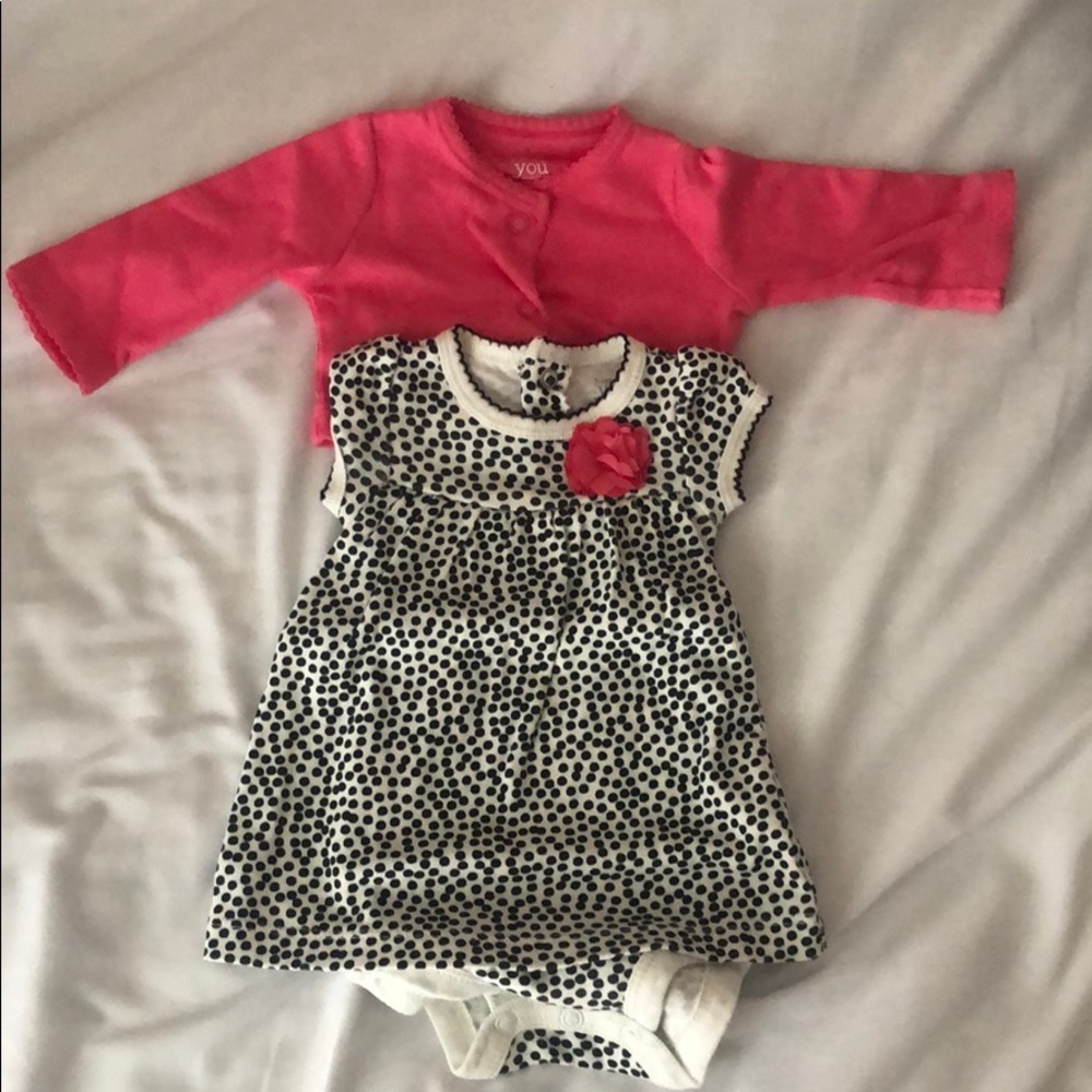 Newborn dress and cardigan set